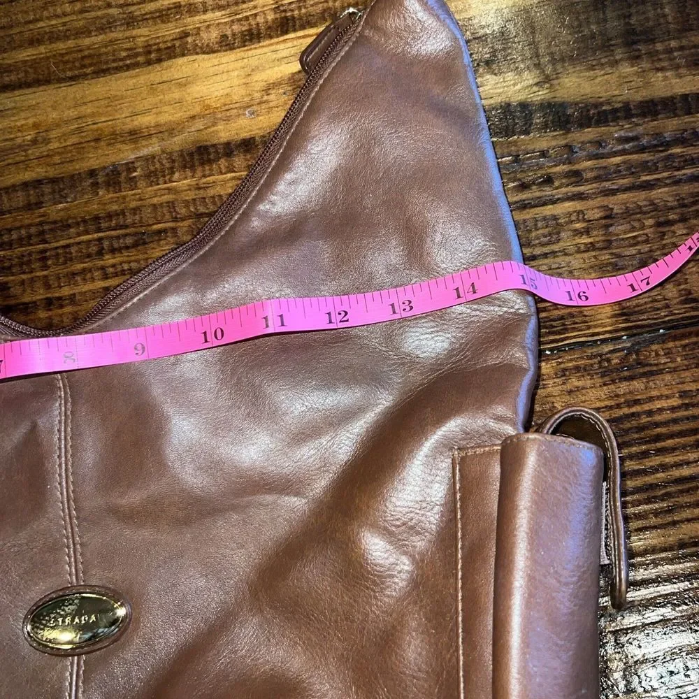 Strada Brown Shoulder‎ Bag Purse Handbag Faux Leather Pre-owned